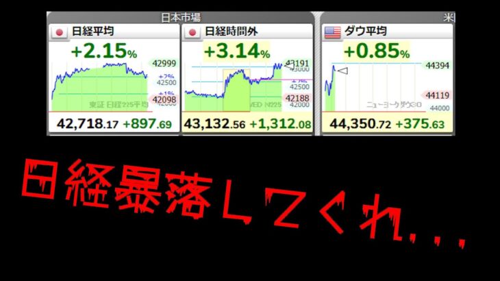 売りポジ1500万を決算ギャンブルで耐える日々を送っています